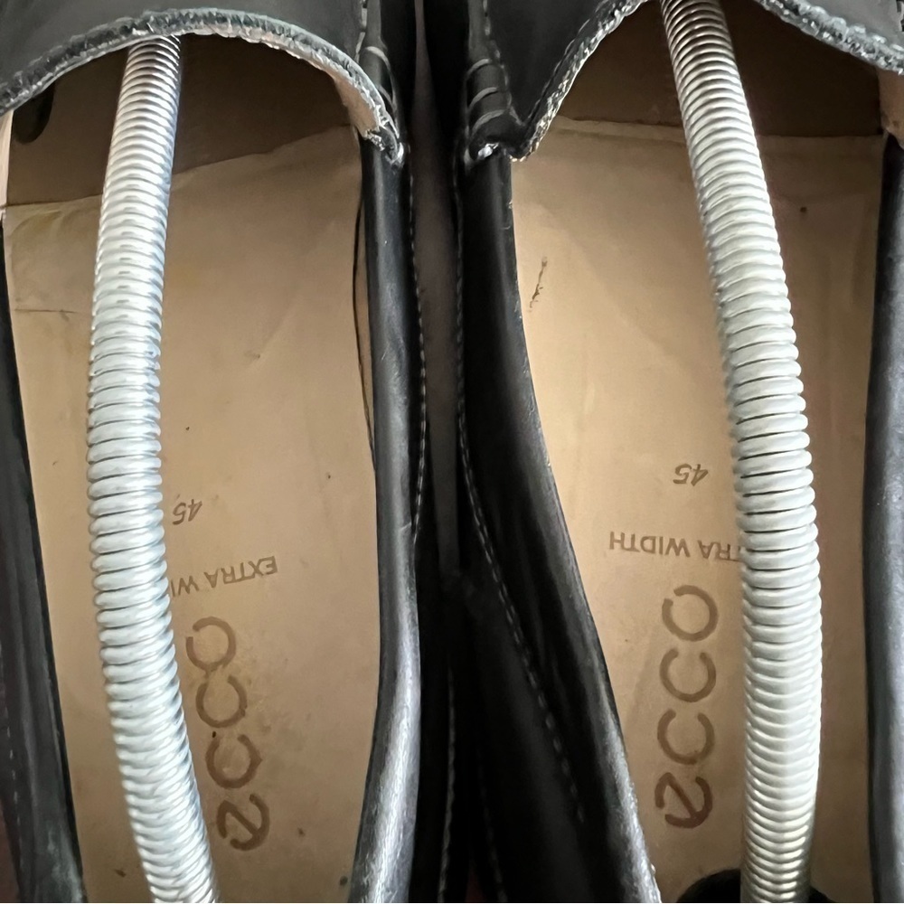 Ecco Mens Black Leather Drivers Extra Width Size 45‎ US Size 11 Wide - Picture 8 of 9